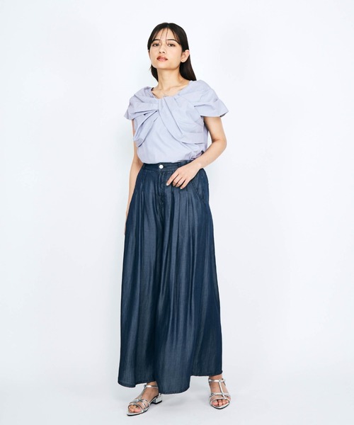 QUEENS COURT（クイーンズコート）の「タイプライタークロスブラウス≪手洗い可能≫（シャツ/ブラウス・レディース・ライトグレー/ブラック/ブルー・M）」の19枚目の写真