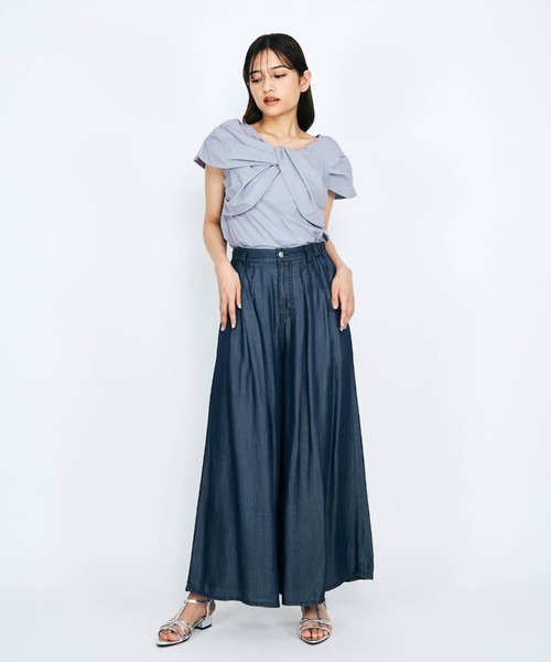 QUEENS COURT（クイーンズコート）の「タイプライタークロスブラウス≪手洗い可能≫（シャツ/ブラウス・レディース・ライトグレー/ブラック/ブルー・M）」の20枚目の写真