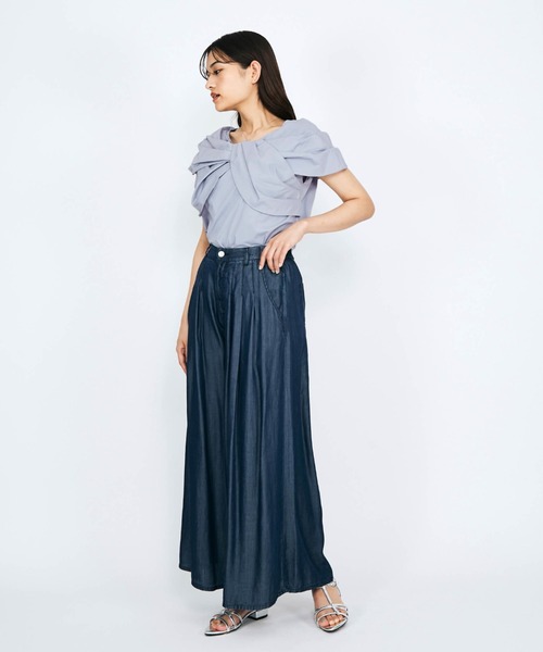 QUEENS COURT（クイーンズコート）の「タイプライタークロスブラウス≪手洗い可能≫（シャツ/ブラウス・レディース・ライトグレー/ブラック/ブルー・M）」の21枚目の写真