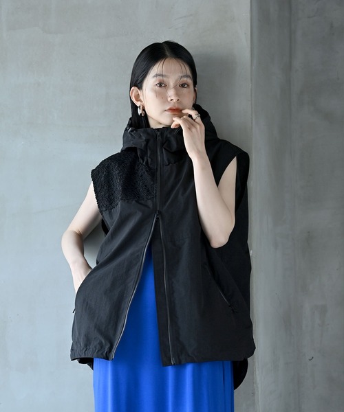 funda mine（ファンダマイン）の「ナイロンフードベスト（ベスト・レディース・ブラック・FREE）」の6枚目の写真