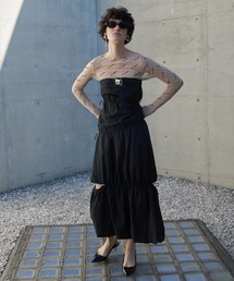 USED古着(ユーズドフルギ) JOSE MOON TWEED BUSTIER チューブトップ ベアトップ 中古 古着 0406 Mot_rhead カットオフ タンクトップ - 古着屋グレープフルーツ