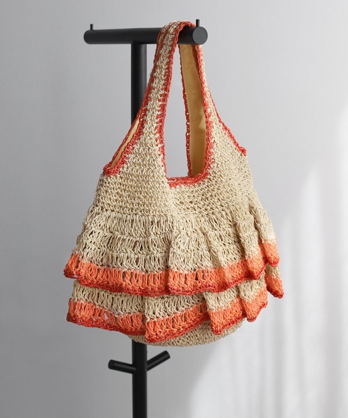 ANEMONE（アネモネ）の「フリルペーパーバッグ（ハンドバッグ・レディース・オレンジ/ブルー/ブラウン・FREE）」の3枚目の写真