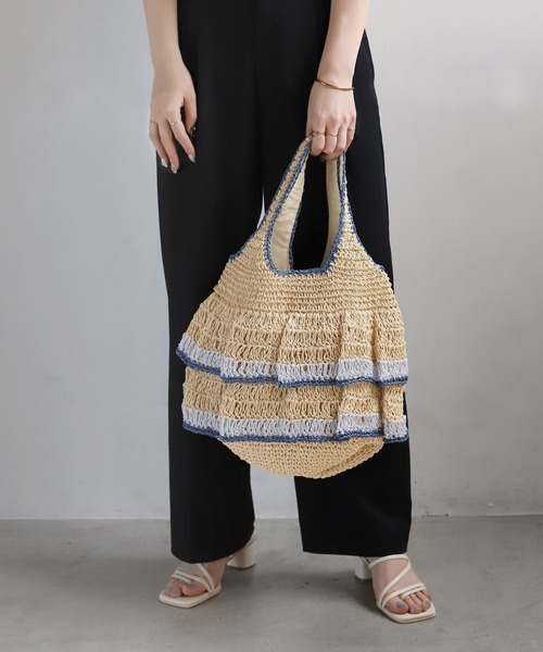 ANEMONE（アネモネ）の「フリルペーパーバッグ（ハンドバッグ・レディース・オレンジ/ブルー/ブラウン・FREE）」の2枚目の写真