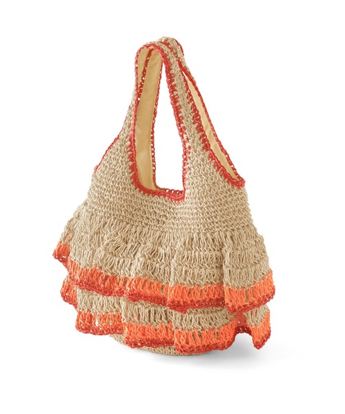 ANEMONE（アネモネ）の「フリルペーパーバッグ（ハンドバッグ・レディース・オレンジ/ブルー/ブラウン・FREE）」の5枚目の写真