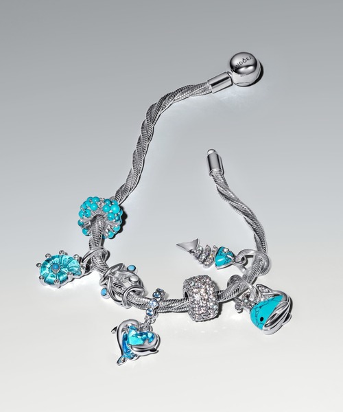 ブルー ムラノガラス ドルフィン ダングル チャーム（チャーム