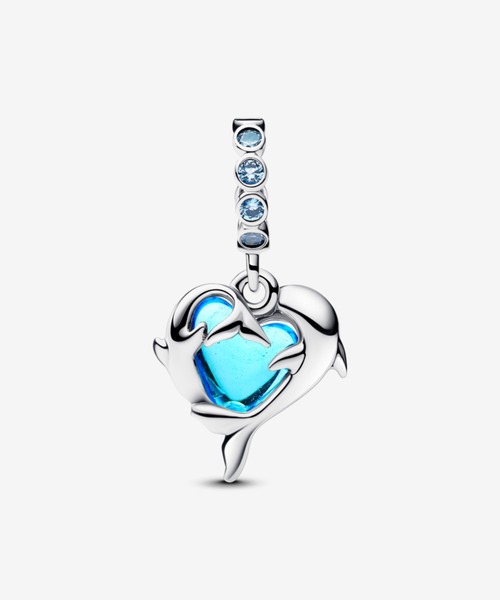 ブルー ムラノガラス ドルフィン ダングル チャーム（チャーム