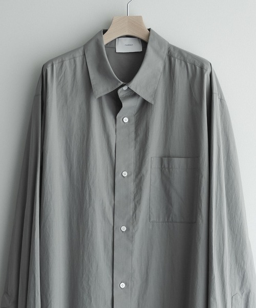 loose basic oversize shirt - nuance sheer / ルーズベーシック