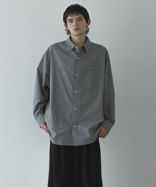 remer（リメール）の「loose basic oversize shirt - nuance sheer