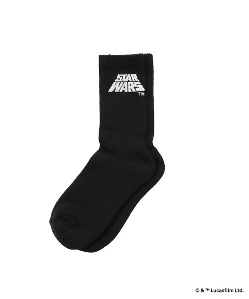 STAR WARS(スターウォーズ)の「atmos STAR WARS Logo Socks / アトモス スターウォーズ ロゴ ソックス 【SP】(ソックス/靴下・メンズ・ブラック・25-27/27-29)」の1枚目の写真