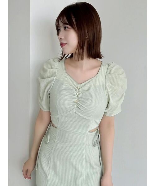 dazzlin（ダズリン）の「ウエストカットアウトパイピングワンピース（ワンピース・レディース・ブラック/グリーン・SMALL/MEDIUM）」の18枚目の写真