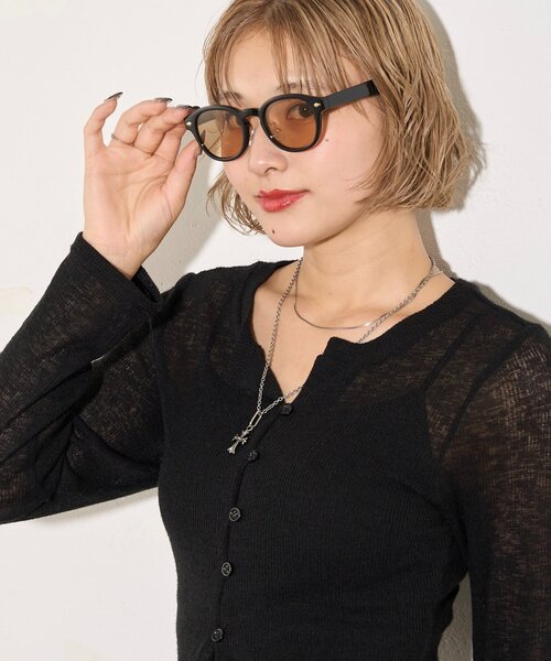 WHO'S WHO gallery(フーズフーギャラリー)の「【WEB限定】ボストンサングラス(サングラス・レディース・クリア/ブラック/ブラウン・FREE)」の10枚目の写真