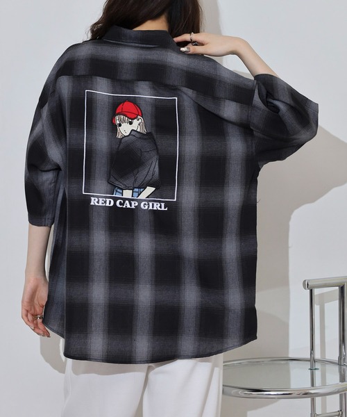 Red Cap Girl(レッドキャプガール)の「RED CAP GIRL RCGオンブレーチェックバックイラスト半袖シャツ(シャツ/ブラウス・メンズ・ブラック/マルチ/ホワイト/ブラウン・M/L)」の14枚目の写真