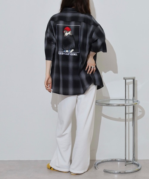 Red Cap Girl(レッドキャプガール)の「RED CAP GIRL RCGオンブレーチェックバックイラスト半袖シャツ(シャツ/ブラウス・メンズ・ブラック/マルチ/ホワイト/ブラウン・M/L)」の17枚目の写真