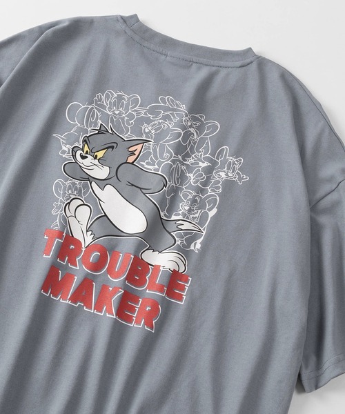 Tom＆Jelly トムとジェリー Tシャツ バックプリント Cartoon tシャツ 「 TOM＆JERRY / トムとジェリー 」ビッグシルエット バック