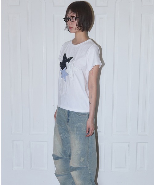 セール】FANCY CLUB/ファンシークラブ Mix Star Angel Patch Tee