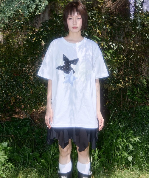 FANCY CLUB/ファンシークラブ Mix Star Angel Patch Tee Tシャツ