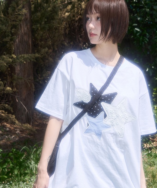 セール】FANCY CLUB/ファンシークラブ Mix Star Angel Patch Tee