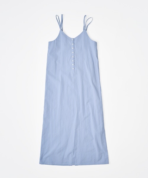 seersucker henry cami long dress / シアサッカーヘンリー