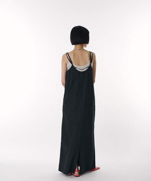 seersucker henry cami long dress / シアサッカーヘンリー