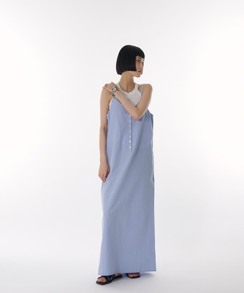 seersucker henry cami long dress / シアサッカーヘンリー
