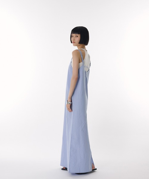 seersucker henry cami long dress / シアサッカーヘンリー