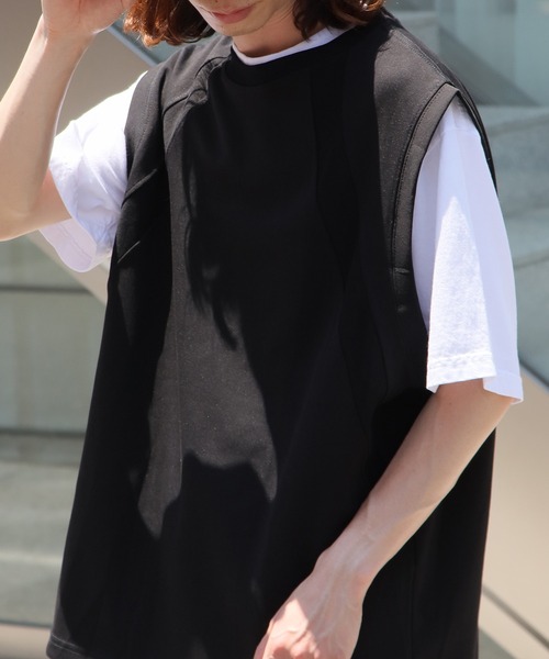 ROOPTOKYO（ループトウキョウ）の「クルーネックスウェットベスト（ベスト・メンズ・ブラック/ホワイト/グレー・L/M）」の21枚目の写真