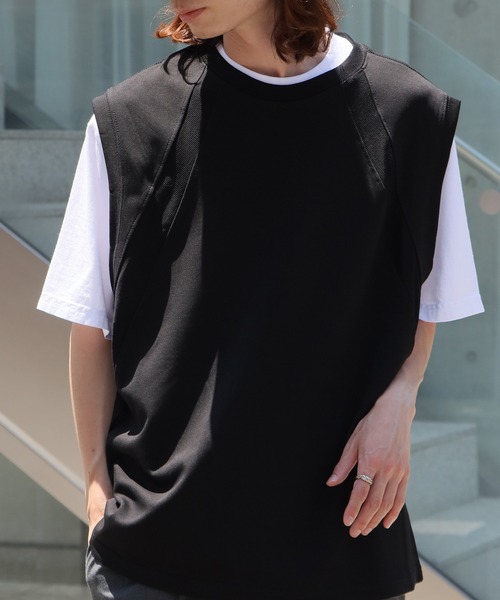 ROOPTOKYO（ループトウキョウ）の「クルーネックスウェットベスト（ベスト・メンズ・ブラック/ホワイト/グレー・L/M）」の22枚目の写真