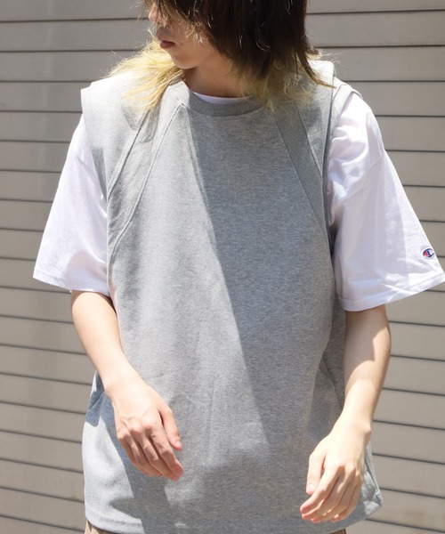 ROOPTOKYO（ループトウキョウ）の「クルーネックスウェットベスト（ベスト・メンズ・ブラック/ホワイト/グレー・L/M）」の8枚目の写真