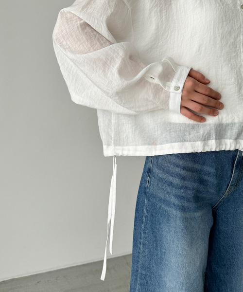 CANAL JEAN（キャナルジーン）の「El mar　シアーパーカーシャツ（シャツ/ブラウス・レディース・ホワイト/セージグリーン・ONE SIZE）」の13枚目の写真