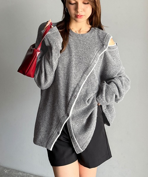 mily bilet(ミウィビレット)の「【mily bilet】ふわもち 斜め切り替え 2WAY ニット プルオーバー(ニット/セーター・レディース・ブラウン/アイボリー/チャコールグレー・LARGE/MEDIUM/SMALL/X-LARGE)」の17枚目の写真