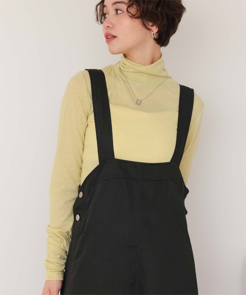 titivate（ティティベイト）の「フレアシルエットジャンパースカート（ジャンパースカート・レディース・ブラック/カーキ/ベージュ・S/M/L/SP）」の4枚目の写真