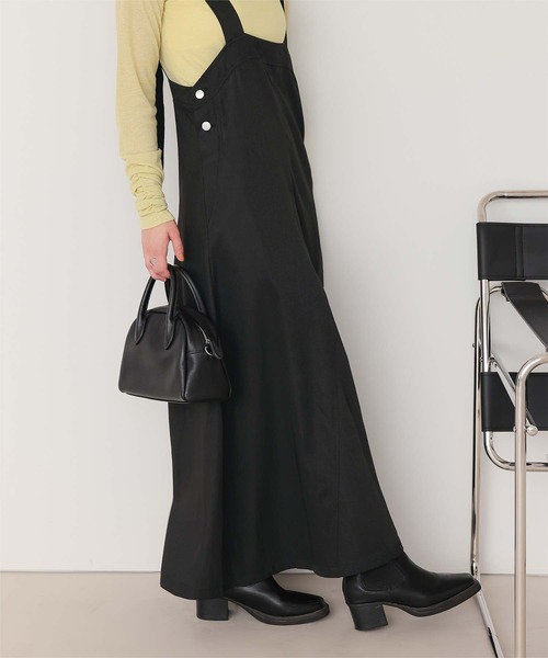 titivate（ティティベイト）の「フレアシルエットジャンパースカート（ジャンパースカート・レディース・ブラック/カーキ/ベージュ・S/M/L/SP）」の5枚目の写真