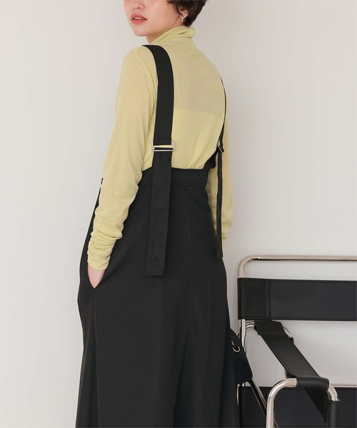 titivate（ティティベイト）の「フレアシルエットジャンパースカート（ジャンパースカート・レディース・ブラック/カーキ/ベージュ・S/M/L/SP）」の7枚目の写真