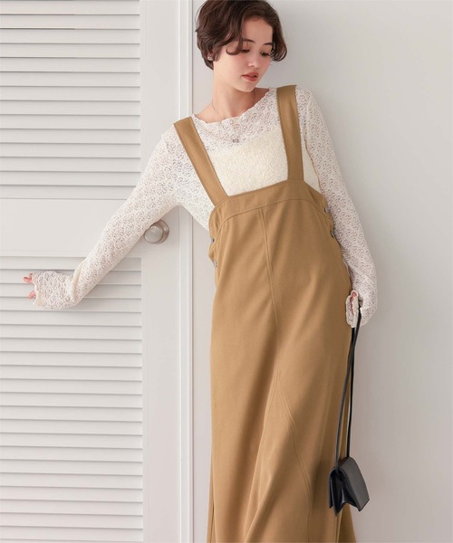 titivate（ティティベイト）の「フレアシルエットジャンパースカート（ジャンパースカート・レディース・ブラック/カーキ/ベージュ・S/M/L/SP）」の11枚目の写真