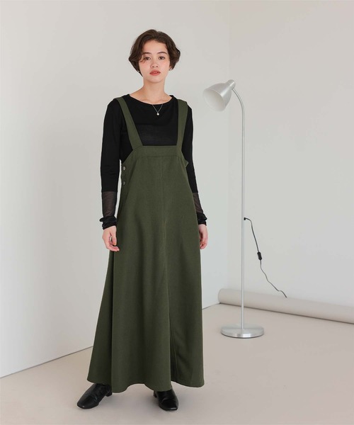 titivate（ティティベイト）の「フレアシルエットジャンパースカート（ジャンパースカート・レディース・ブラック/カーキ/ベージュ・S/M/L/SP）」の18枚目の写真