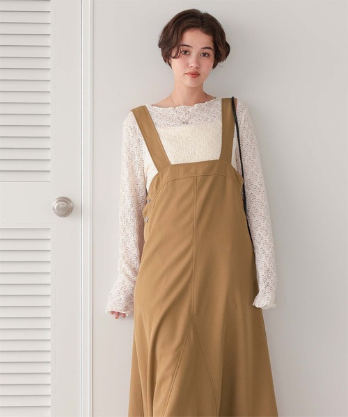 titivate（ティティベイト）の「フレアシルエットジャンパースカート（ジャンパースカート・レディース・ブラック/カーキ/ベージュ・S/M/L/SP）」の16枚目の写真