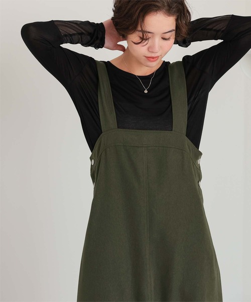 titivate（ティティベイト）の「フレアシルエットジャンパースカート（ジャンパースカート・レディース・ブラック/カーキ/ベージュ・S/M/L/SP）」の20枚目の写真