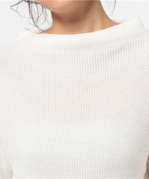 YEVS（イーブス）の「ボトルネックニットプルオーバー（ニット/セーター・レディース・キャメル/ブラック/オフホワイト/グレー・FREE）」の10枚目の写真