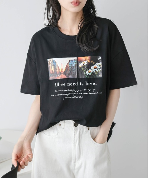 AMELY(エミリー)の「フォト&ロゴ プリントTシャツ(Tシャツ/カットソー・レディース・ホワイト/ブラック・フリー)」の13枚目の写真
