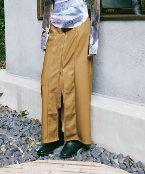Belt Design Zip Skirt/ベルトデザインジップスカート（スカート