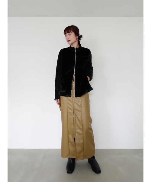 sahara（サハラ）の「Belt Design Zip Skirt/ベルトデザインジップスカート（スカート・レディース・ブラック/黄土色系・M/S）」の15枚目の写真