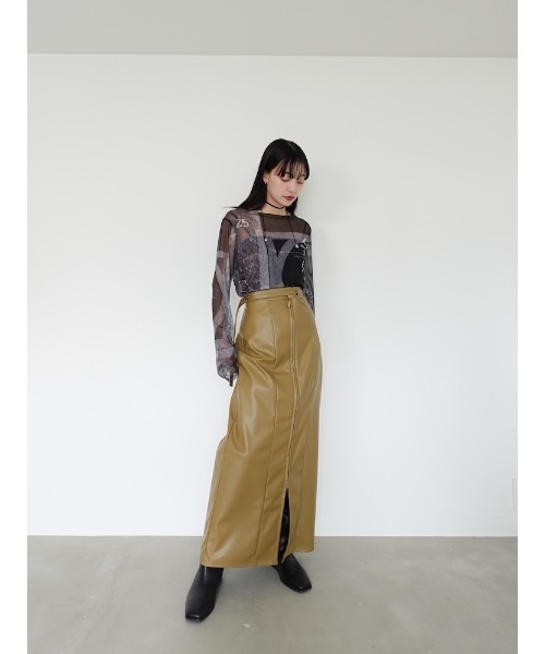 Belt Design Zip Skirt/ベルトデザインジップスカート（スカート