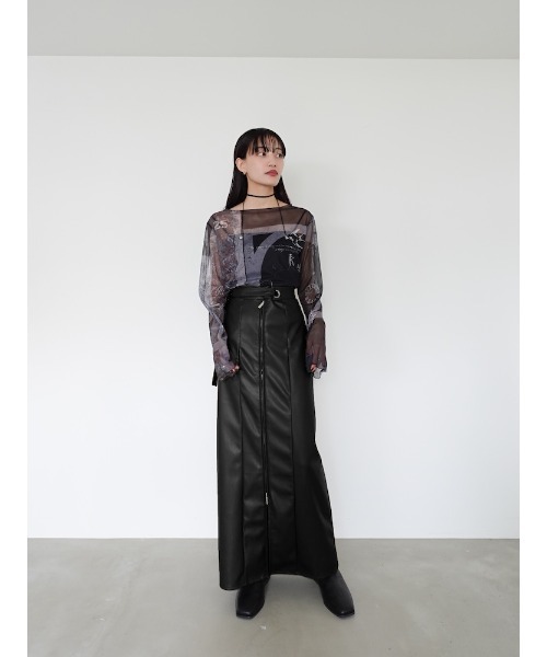 Belt Design Zip Skirt/ベルトデザインジップスカート（スカート
