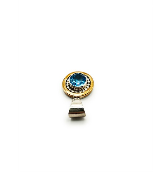 Indian Jewelry(インディアンジュエリー)の「THEATER シアター フラワーモチーフターコイズペンダントトップ Made in USA(チャーム・レディース・ゴールド・FREE)」の4枚目の写真
