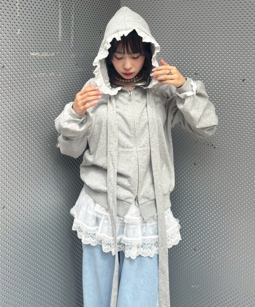 Candy Stripper（キャンディストリッパー）の「BIG RIBBON フーディ（パーカー・レディース・ピンク/オフホワイト/ヘザーグレー/ブラック・FREE）」の21枚目の写真