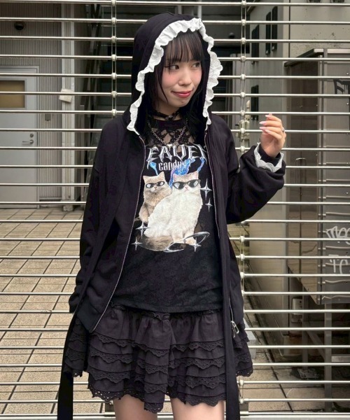 Candy Stripper（キャンディストリッパー）の「BIG RIBBON フーディ（パーカー・レディース・ピンク/オフホワイト/ヘザーグレー/ブラック・FREE）」の17枚目の写真