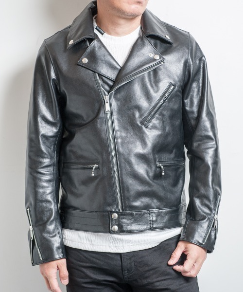 Buffalo Bobs（バッファローボブズ）の「PADDINGTON(パディントン)ラムレザー ダブルライダースジャケット（ライダースジャケット・メンズ・ブラック・2/M/1/S/4(LL)/3/L）」の6枚目の写真