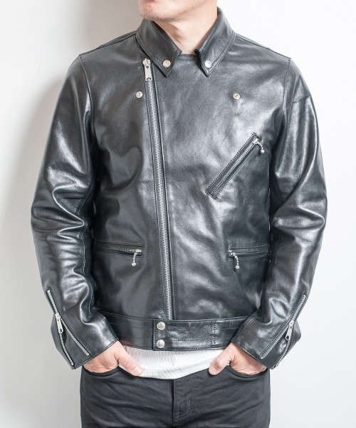 Buffalo Bobs（バッファローボブズ）の「PADDINGTON(パディントン)ラムレザー ダブルライダースジャケット（ライダースジャケット・メンズ・ブラック・2/M/1/S/4(LL)/3/L）」の7枚目の写真