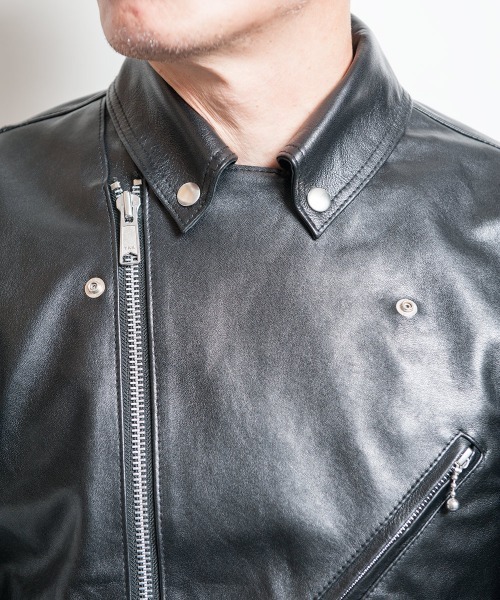 Buffalo Bobs（バッファローボブズ）の「PADDINGTON(パディントン)ラムレザー ダブルライダースジャケット（ライダースジャケット・メンズ・ブラック・2/M/1/S/4(LL)/3/L）」の11枚目の写真