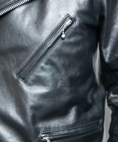 Buffalo Bobs（バッファローボブズ）の「PADDINGTON(パディントン)ラムレザー ダブルライダースジャケット（ライダースジャケット・メンズ・ブラック・2/M/1/S/4(LL)/3/L）」の12枚目の写真